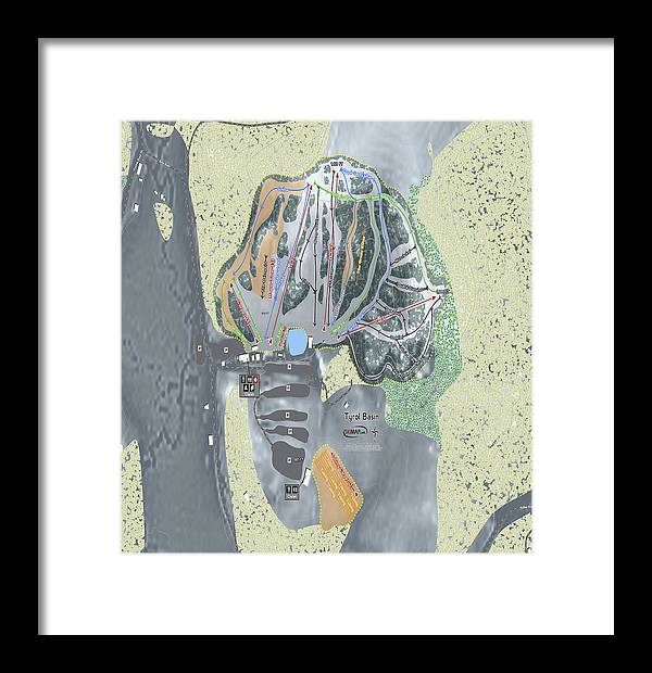 Tyrol Basin Ski Trail Map - Framed Print - Powderaddicts