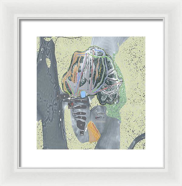 Tyrol Basin Ski Trail Map - Framed Print - Powderaddicts