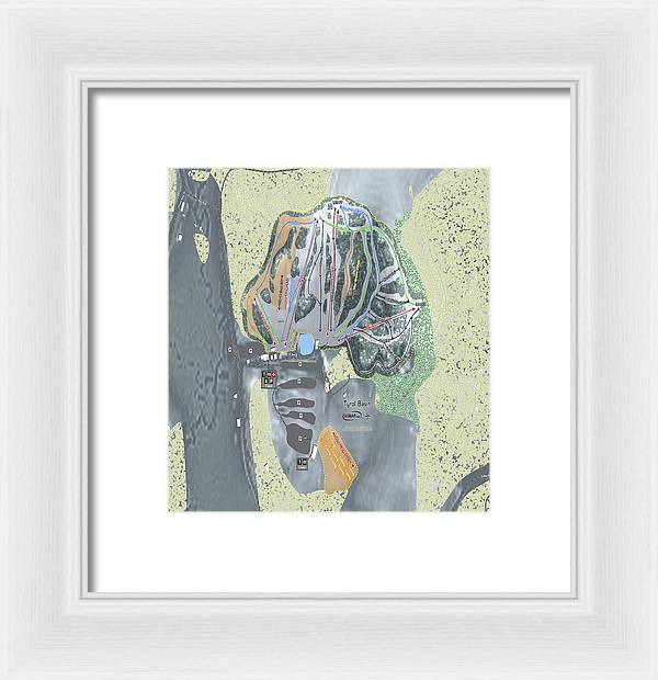 Tyrol Basin Ski Trail Map - Framed Print - Powderaddicts