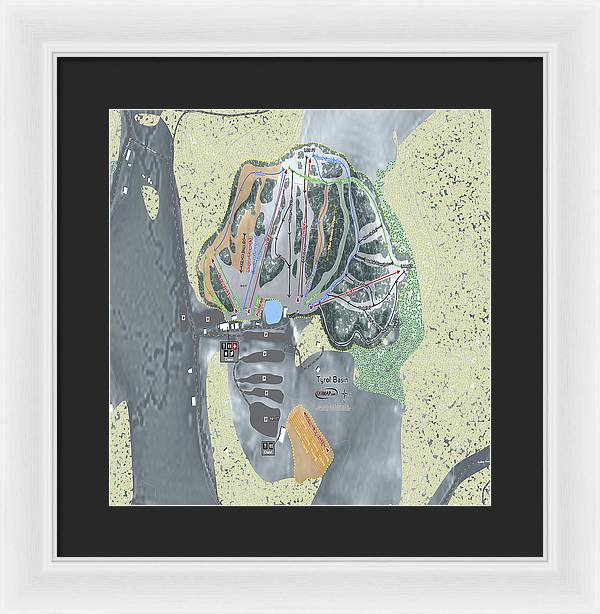Tyrol Basin Ski Trail Map - Framed Print - Powderaddicts