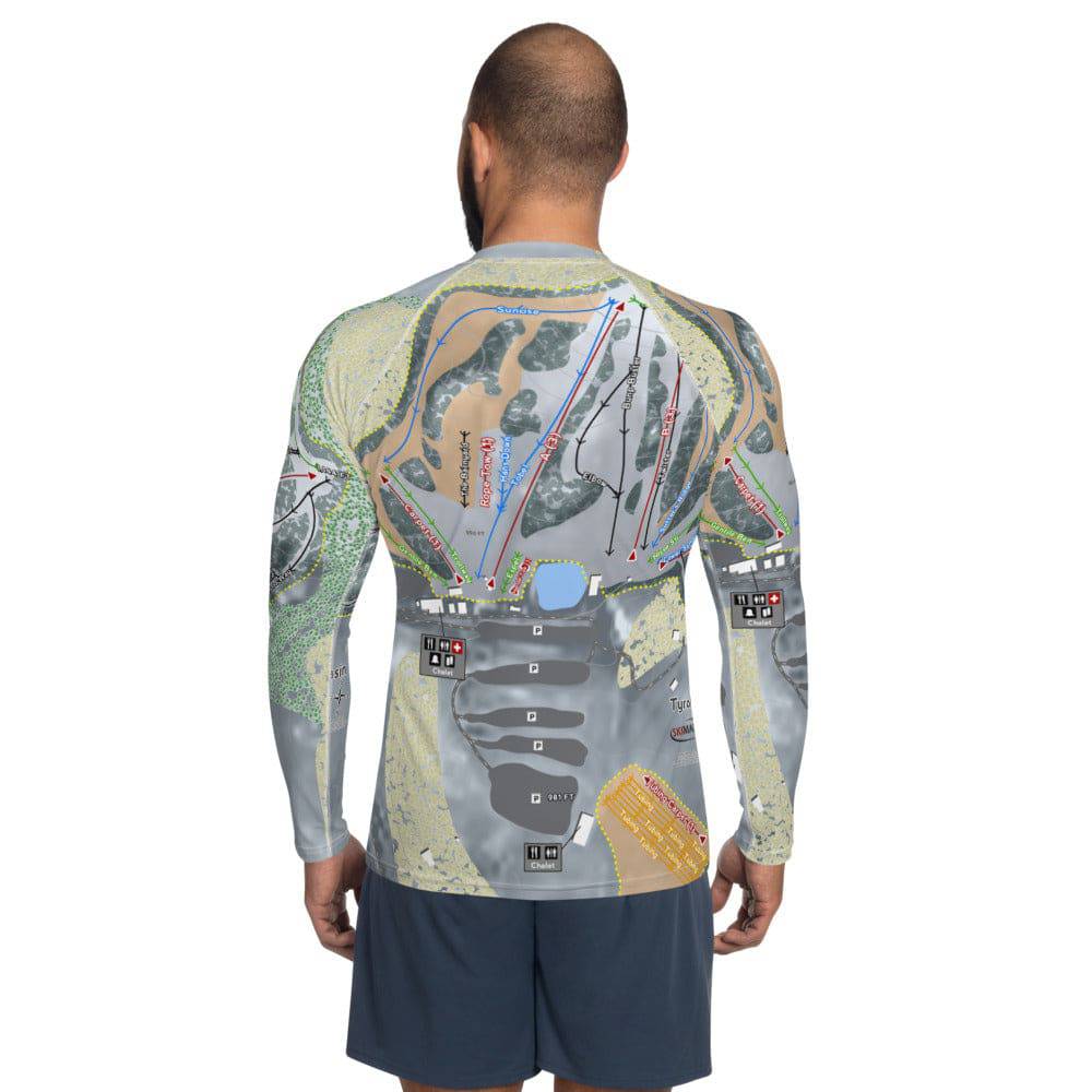 TyrolBasin, Wisconsin Ski Trail Map Men's Base Layer Top - Powderaddicts