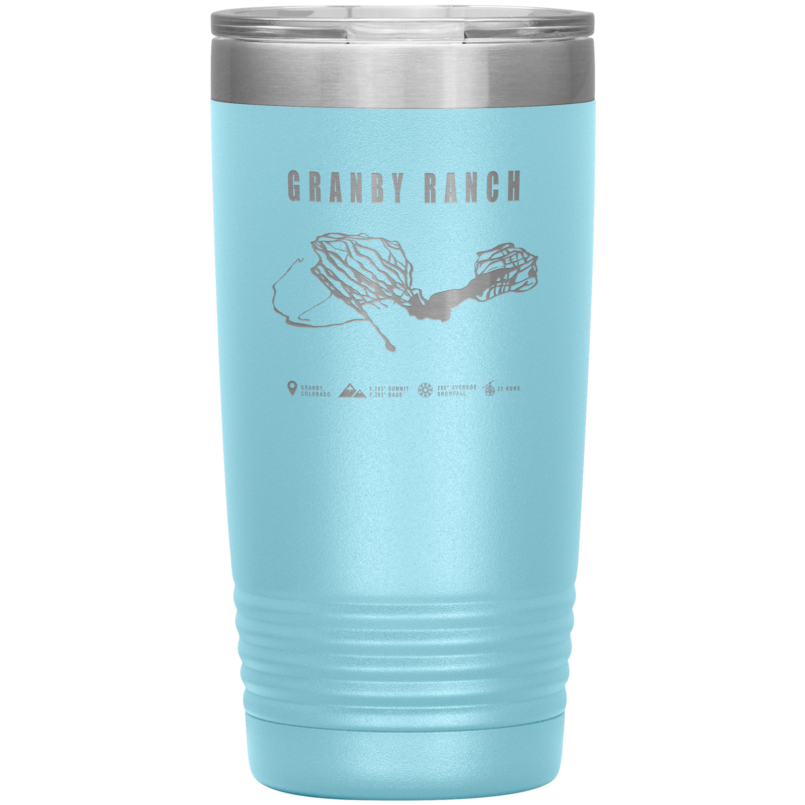 Granby Ranch Colorado Ski Trail Map 20oz Tumbler - Powderaddicts