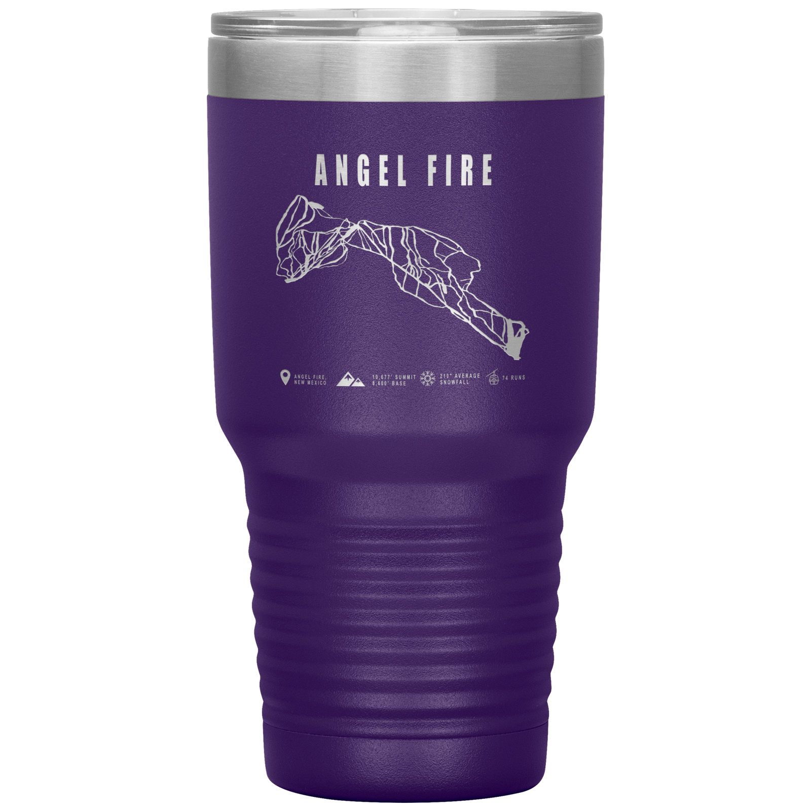 Angel Fire, New Mexico Ski Trail Map 30oz Tumbler - Powderaddicts