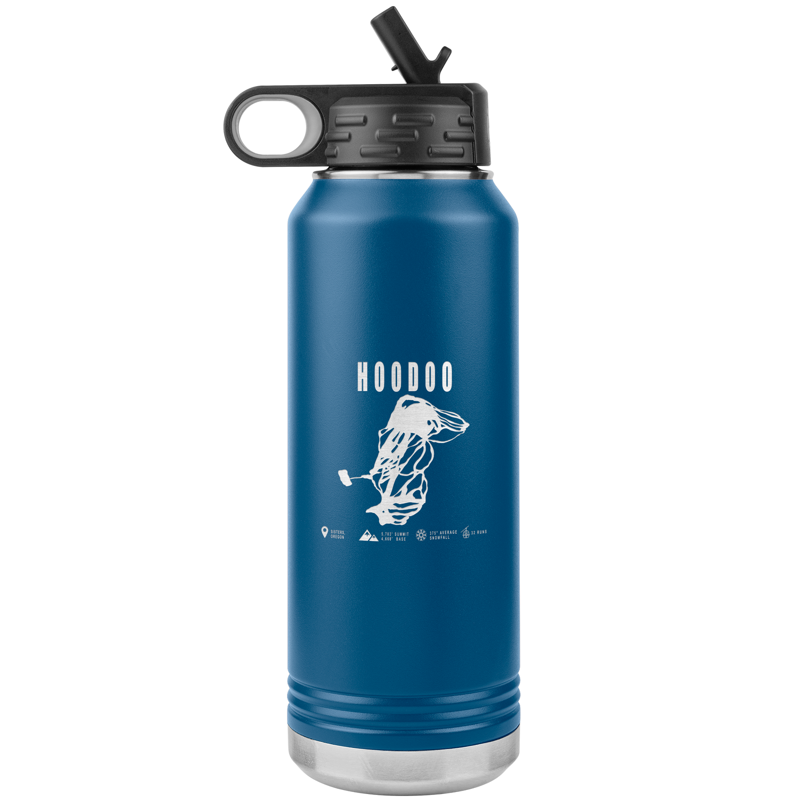 Hoodoo, Oregon Ski Trail Map 32oz Water Bottle Tumbler - Powderaddicts
