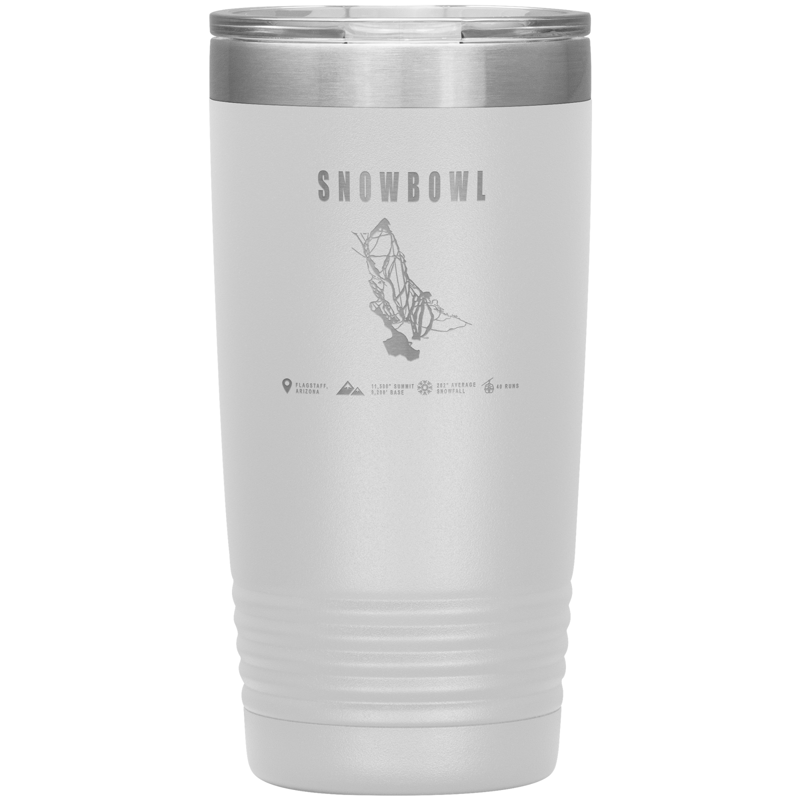 Snowbowl, Arizona Ski Trail Map 20oz Tumbler - Powderaddicts