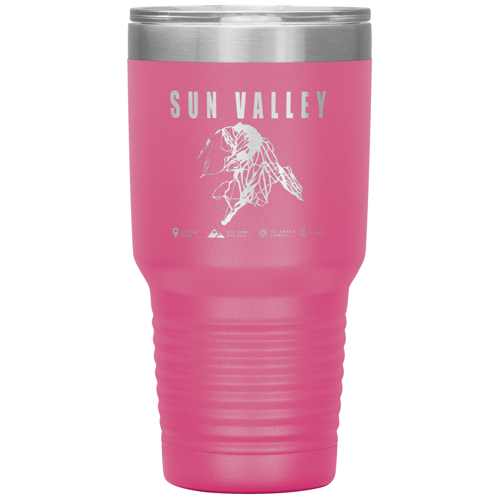 Sun Valley Idaho Ski Trail Map 30oz Tumbler - Powderaddicts