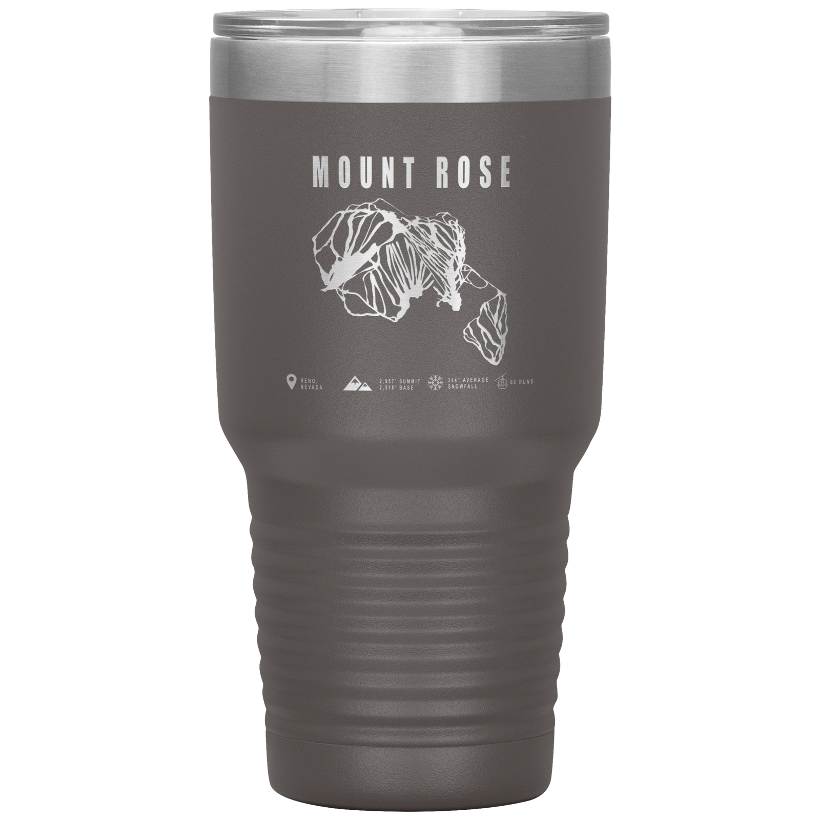 Mount Rose, Nevada Ski Trail Map 30oz Tumbler - Powderaddicts