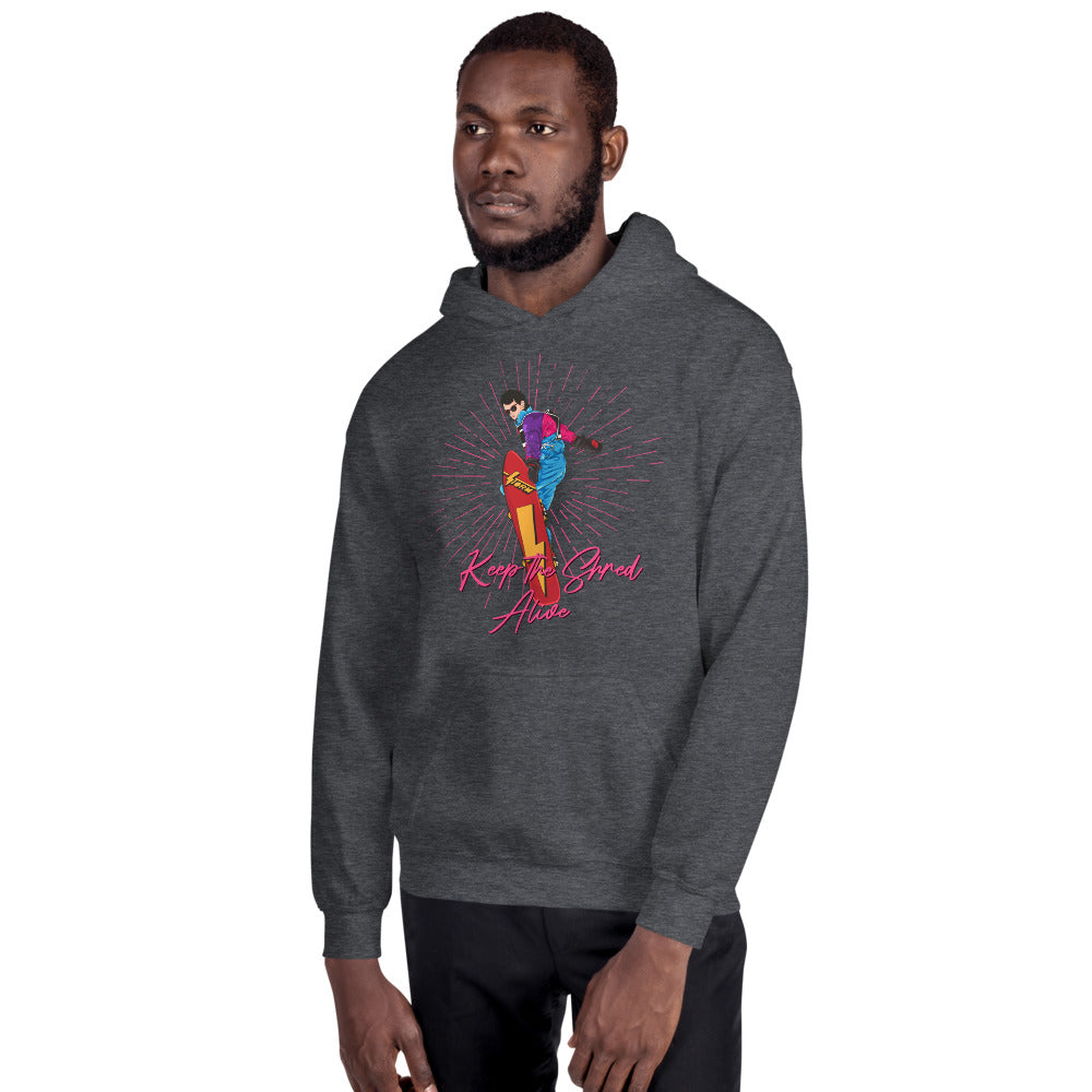 KEEP THE SHRED ALIVE, SNOWBOARDING Unisex Hoodie - Powderaddicts