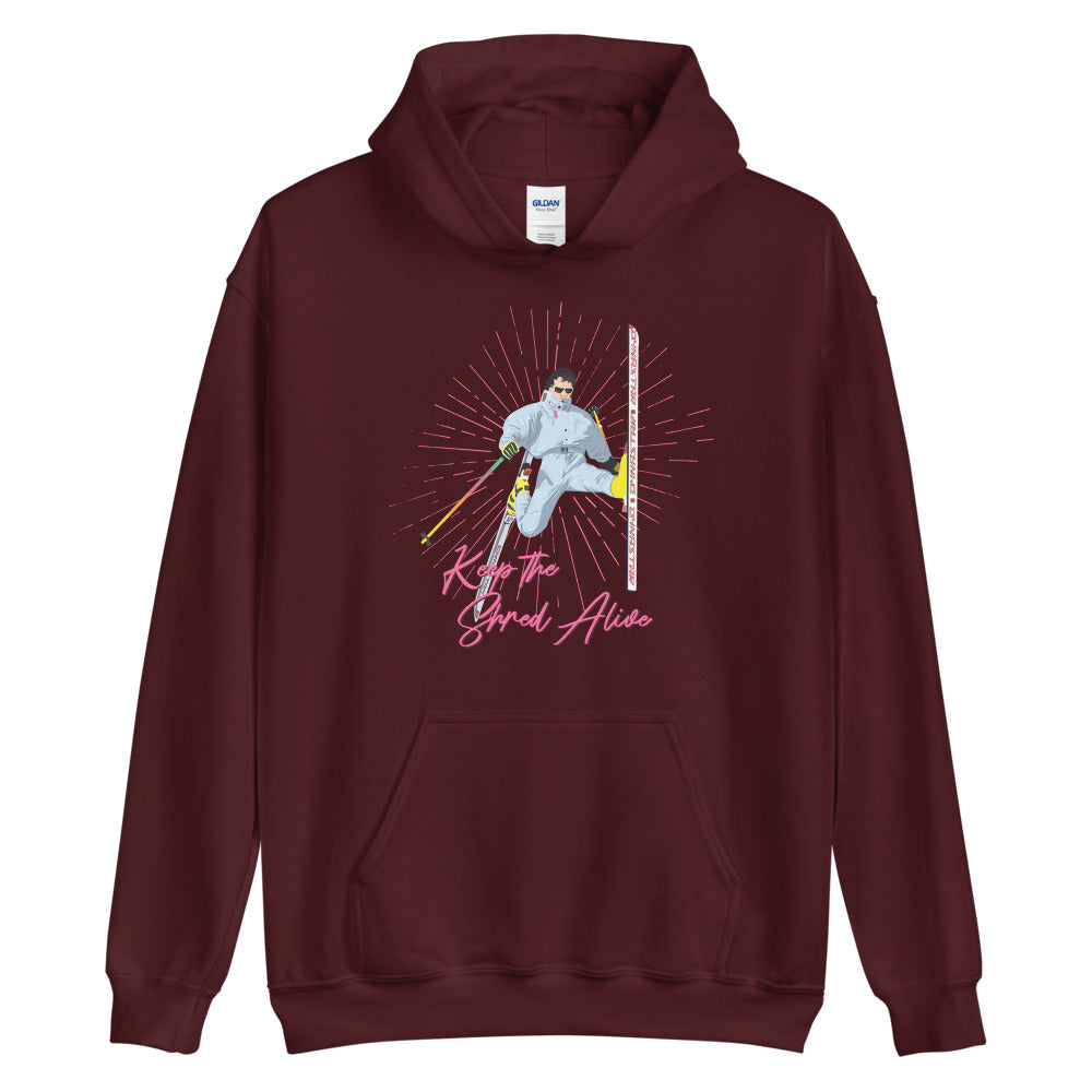 KEEP THE SHRED ALIVE, SKIING Unisex Hoodie - Powderaddicts