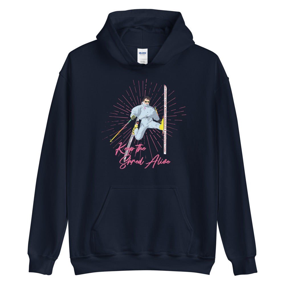 KEEP THE SHRED ALIVE, SKIING Unisex Hoodie - Powderaddicts