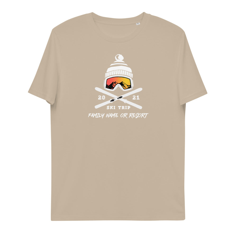 Personalized Family Ski Trip Unisex Organic Cotton Shirt - Powderaddicts