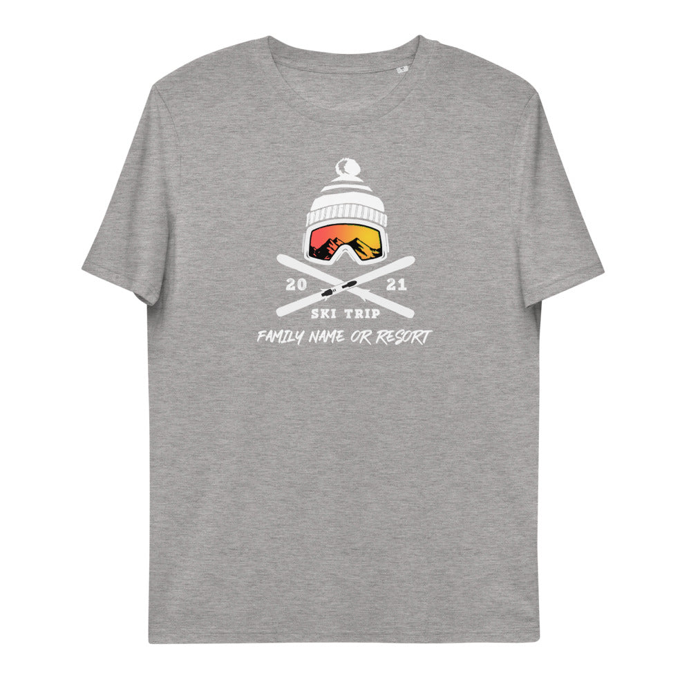 Personalized Family Ski Trip Unisex Organic Cotton Shirt - Powderaddicts