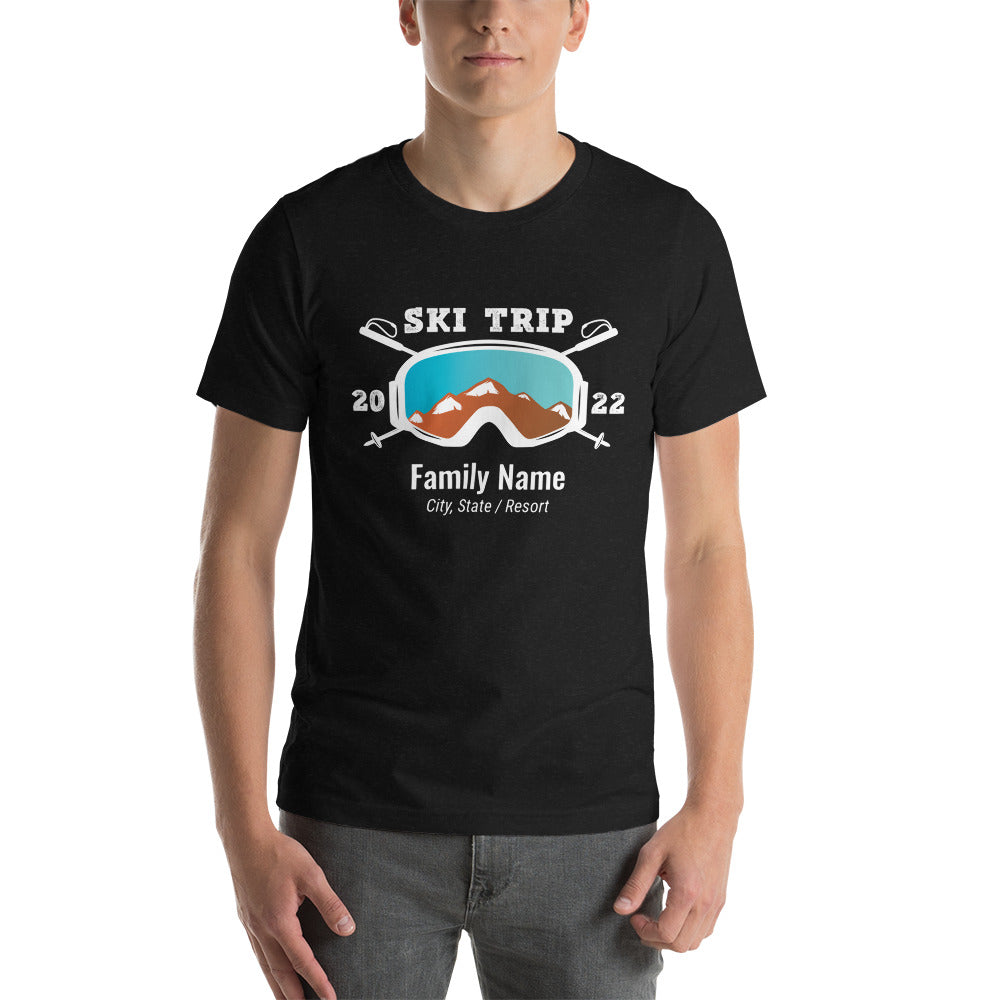 Family Ski Trip 2022 Short-Sleeve Unisex T-Shirt - Powderaddicts