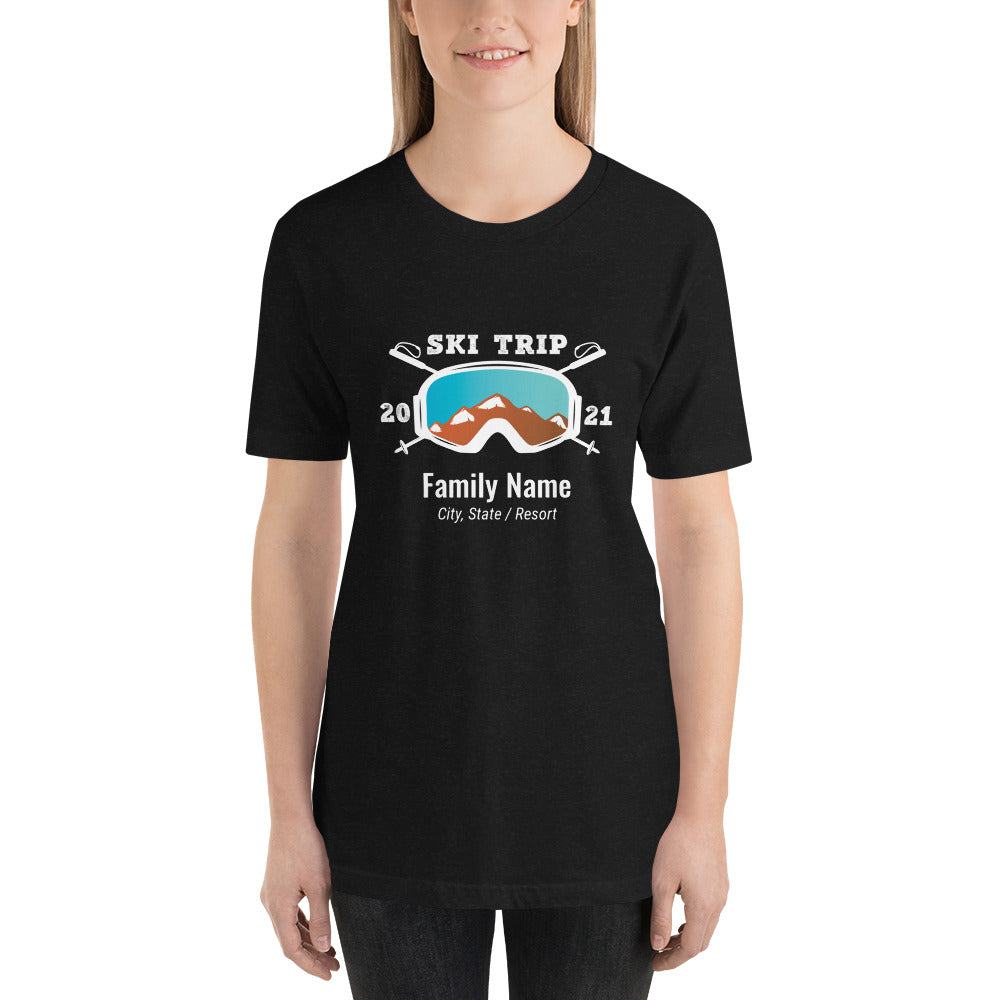 Family Ski Trip 2021 Short-Sleeve Unisex T-Shirt - Powderaddicts