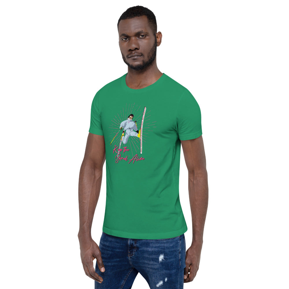 Keep The Shred Alive, Skiing Short-Sleeve Unisex T-Shirt - Powderaddicts