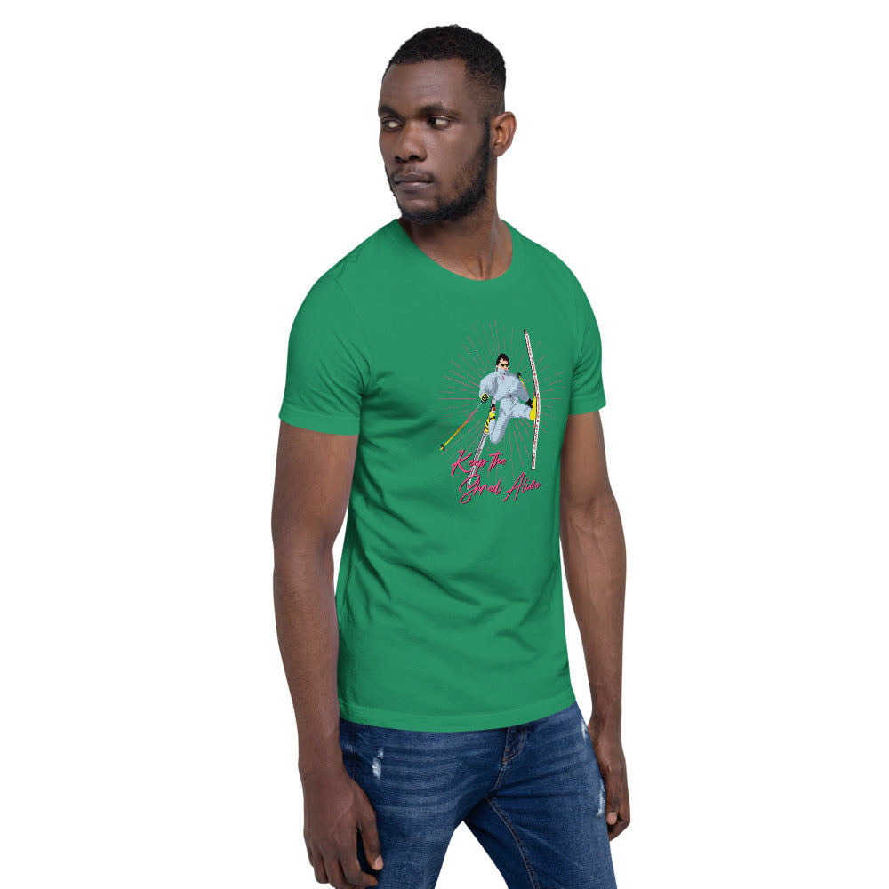 Keep The Shred Alive, Skiing Short-Sleeve Unisex T-Shirt - Powderaddicts