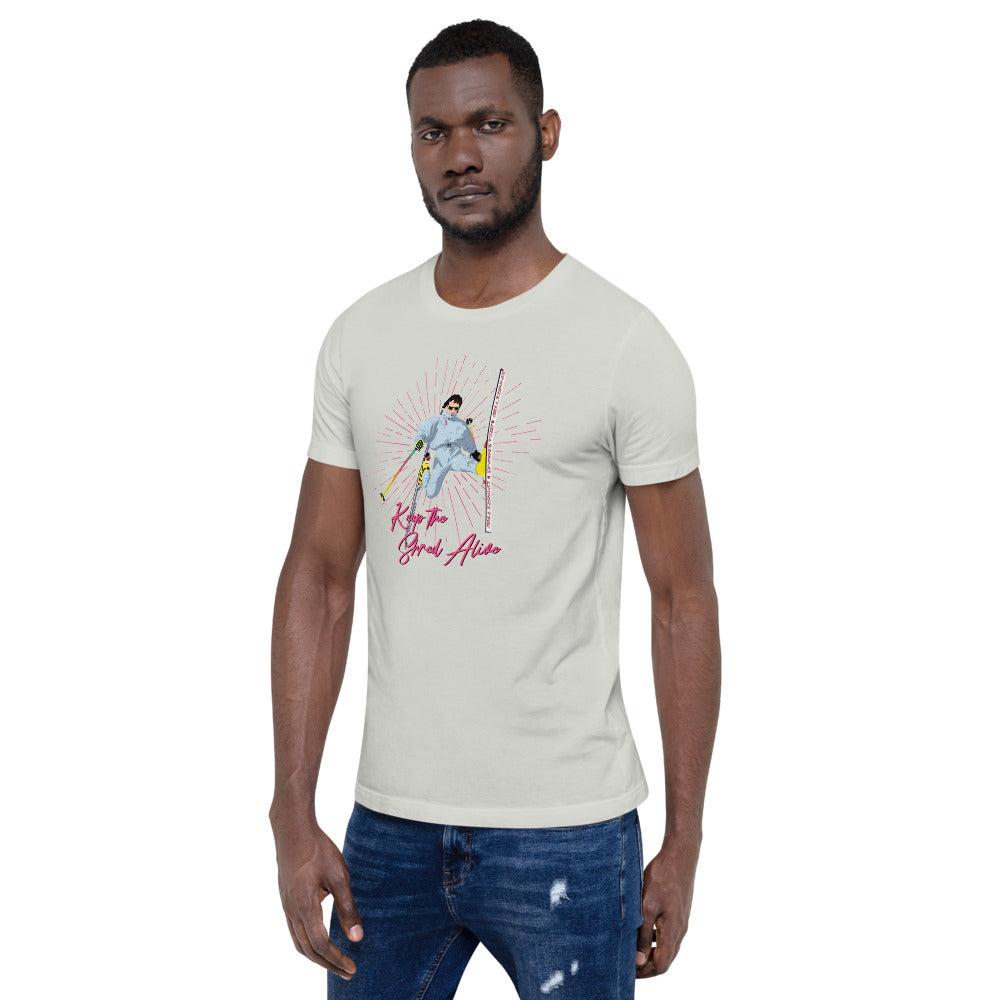Keep The Shred Alive, Skiing Short-Sleeve Unisex T-Shirt - Powderaddicts