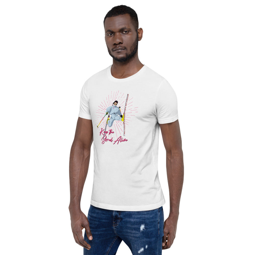 Keep The Shred Alive, Skiing Short-Sleeve Unisex T-Shirt - Powderaddicts