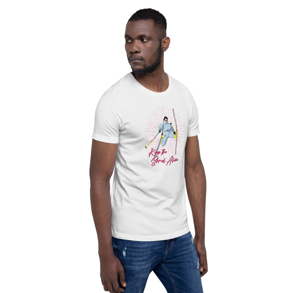 Keep The Shred Alive, Skiing Short-Sleeve Unisex T-Shirt - Powderaddicts