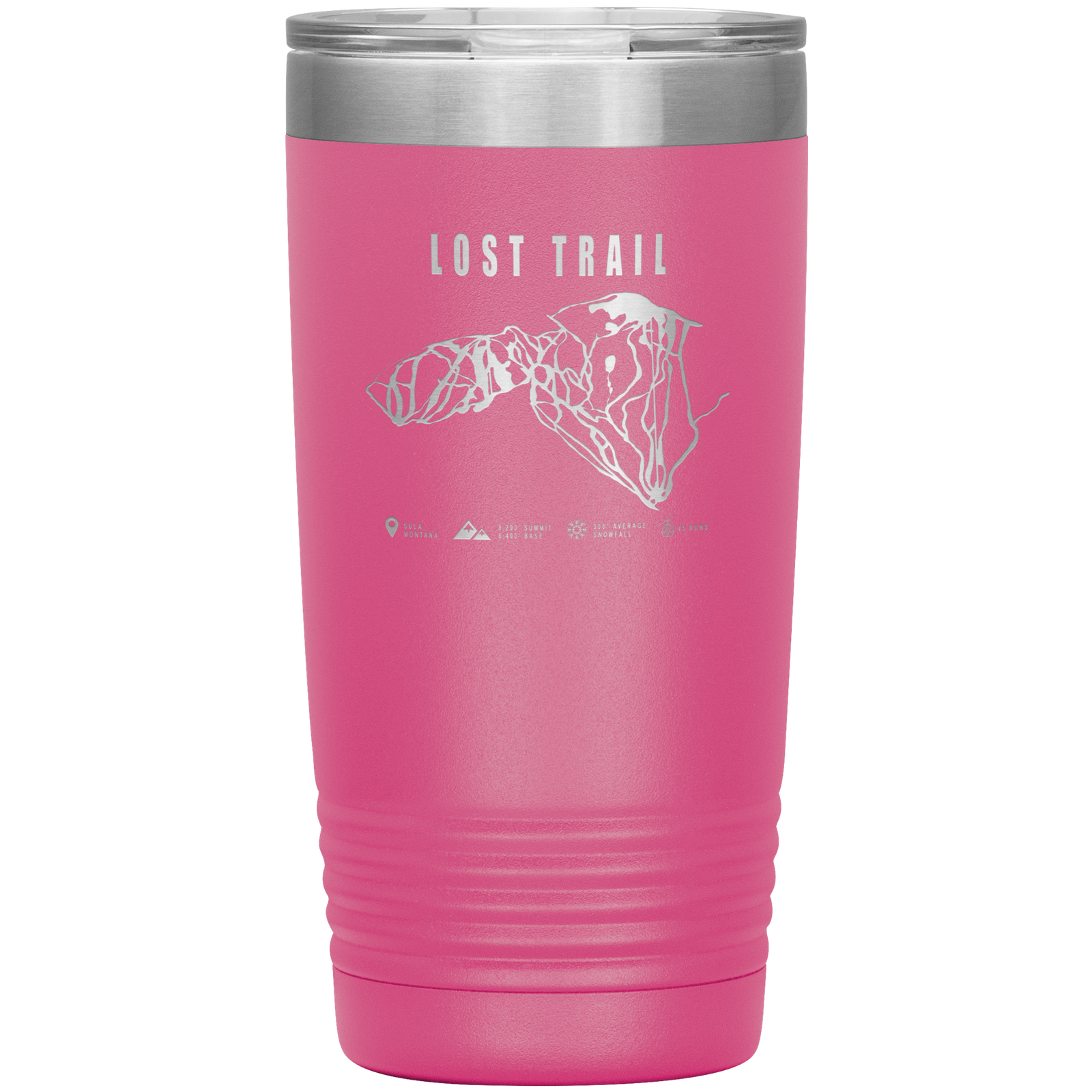Lost Trail Montana Ski Trail Map 20oz Tumbler - Powderaddicts