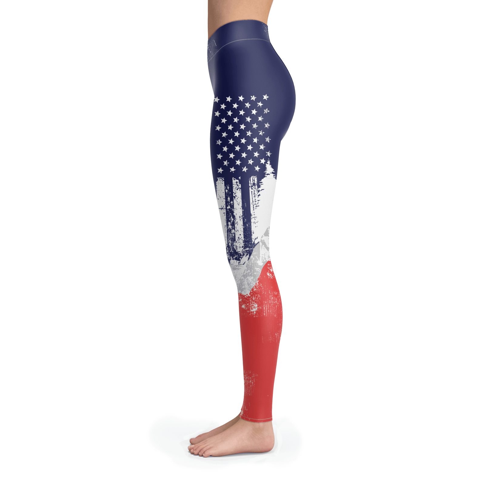 USA Ski Flag Red Leggings - Powderaddicts