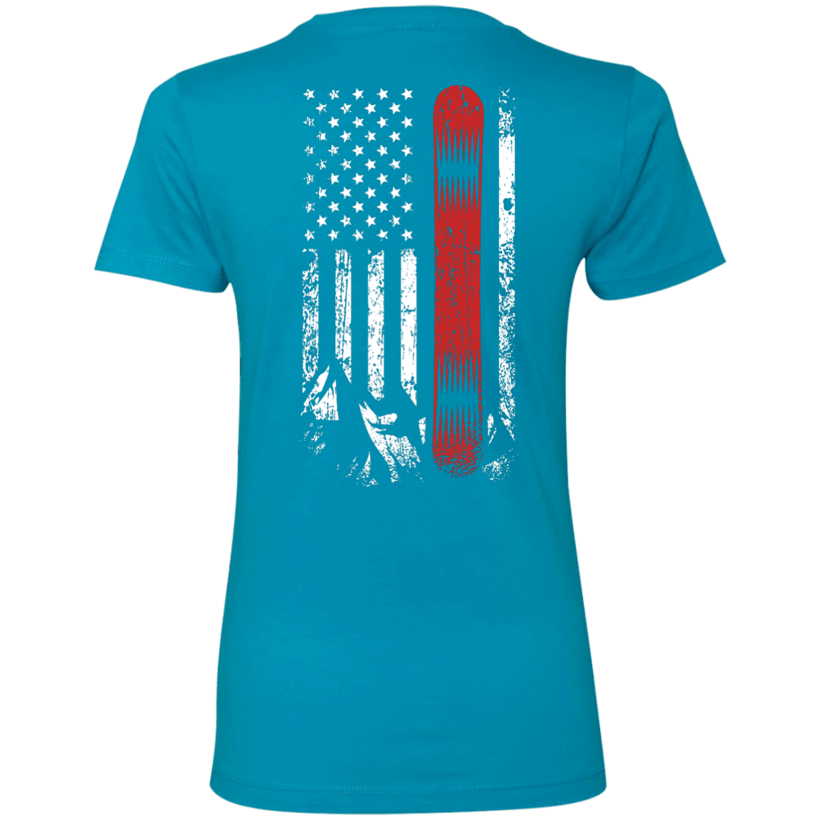 USA Snowboard Flag Ladies Tees - Powderaddicts