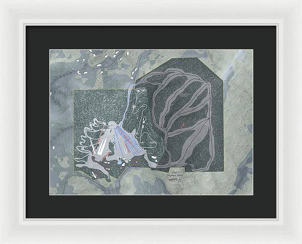 Utah Olympic Park Ski Trail Map - Framed Print - Powderaddicts