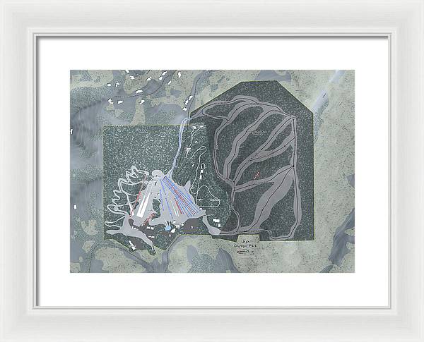 Utah Olympic Park Ski Trail Map - Framed Print - Powderaddicts