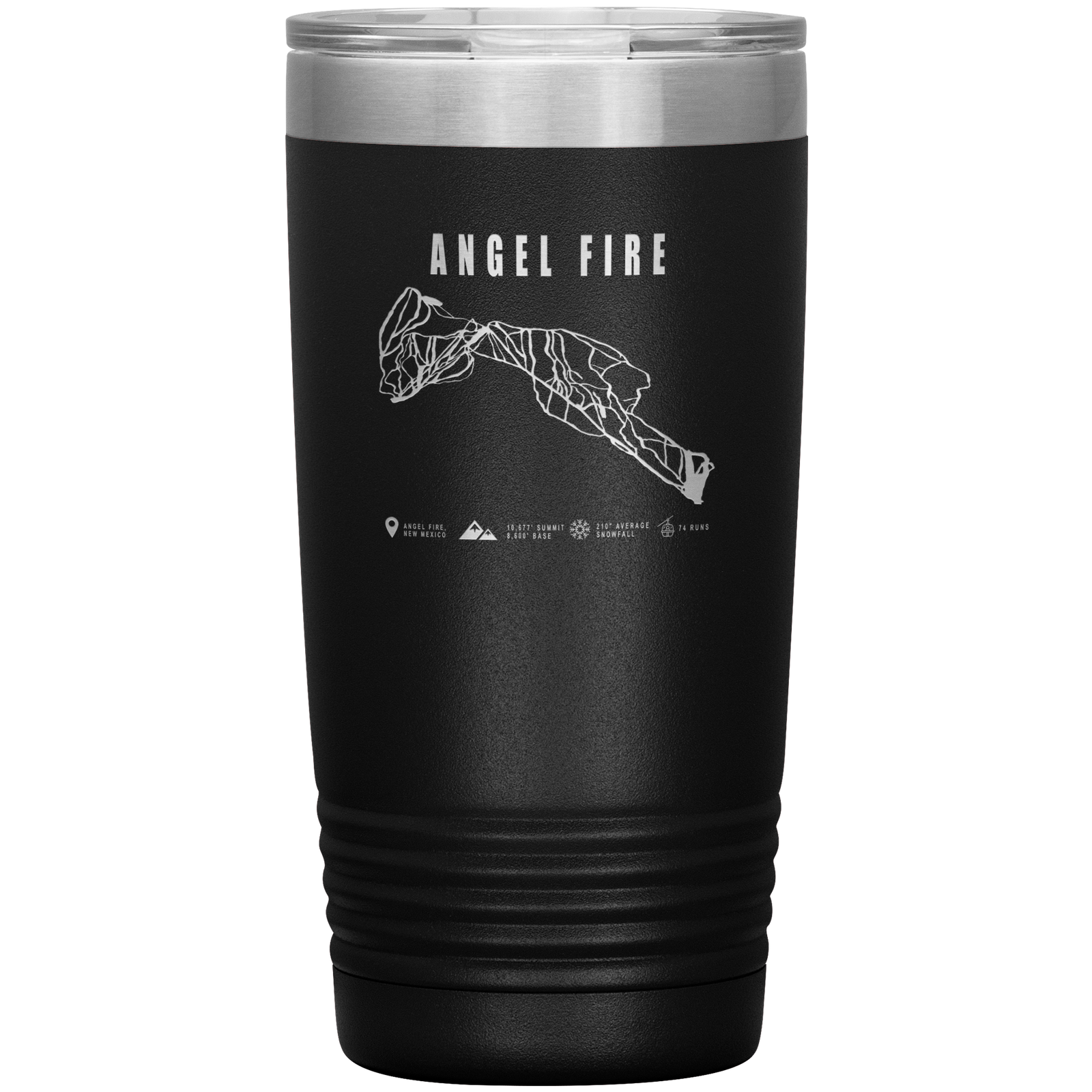 Angel Fire, New Mexico Ski Trail Map 20oz Tumbler - Powderaddicts