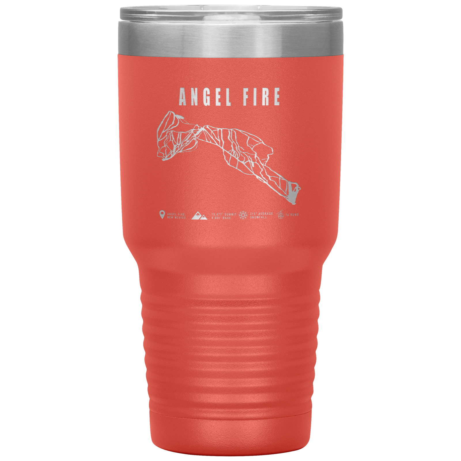 Angel Fire, New Mexico Ski Trail Map 30oz Tumbler - Powderaddicts