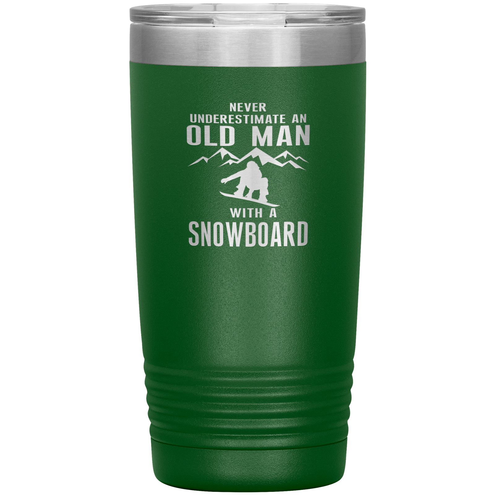 Never Underestimate An Old Man With A Snowboard 20oz Tumbler - Powderaddicts