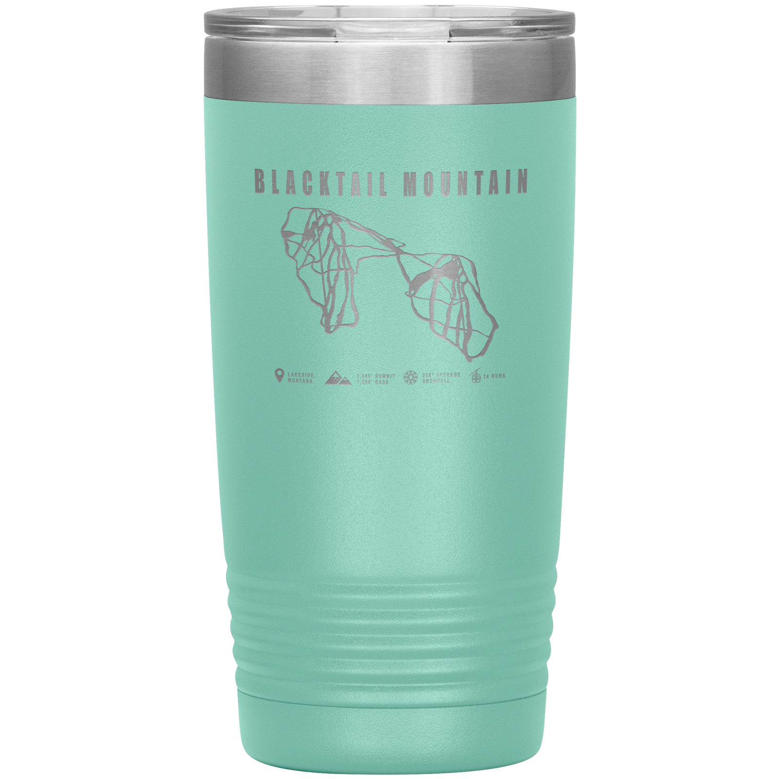 Blacktail Mountain Montana Ski Trail Map 20oz Tumbler - Powderaddicts