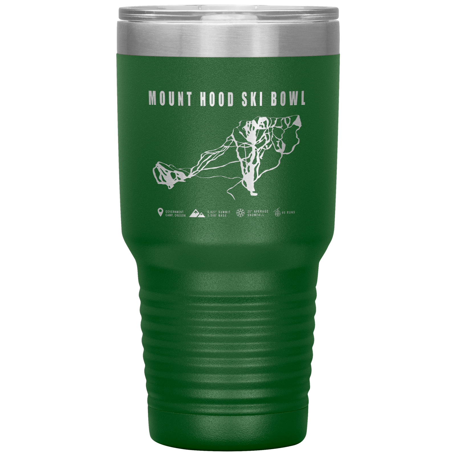 Mount Hood Ski Bowl, Oregon Ski Trail Map 30oz Tumbler - Powderaddicts