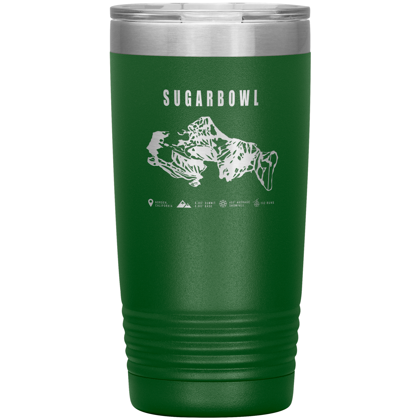 Sugarbowl, California Ski Trail Map 20oz Tumbler - Powderaddicts