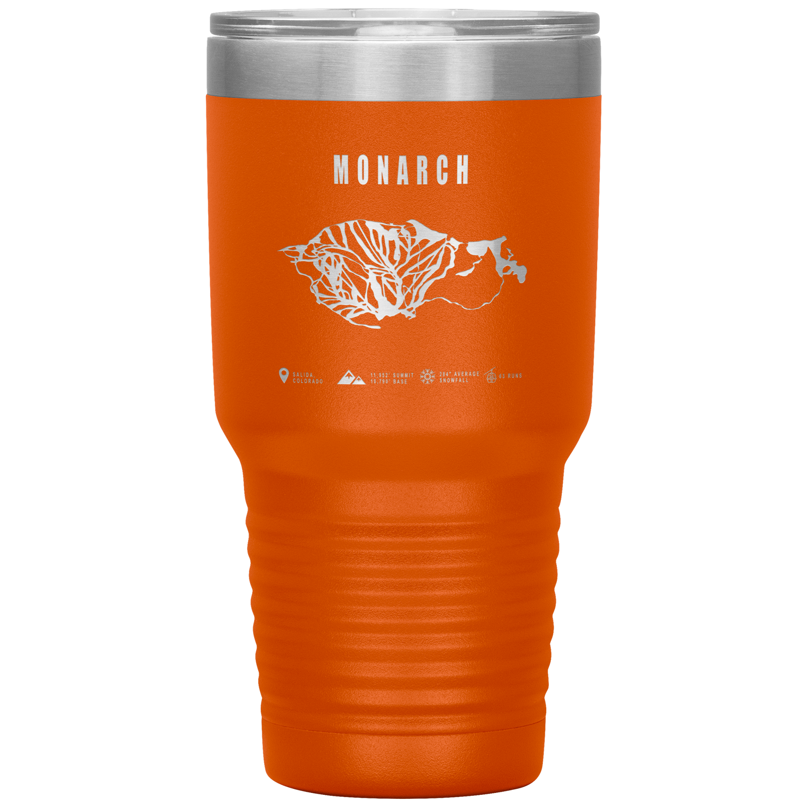 Monarch Colorado Ski Trail Map 30oz Tumbler - Powderaddicts