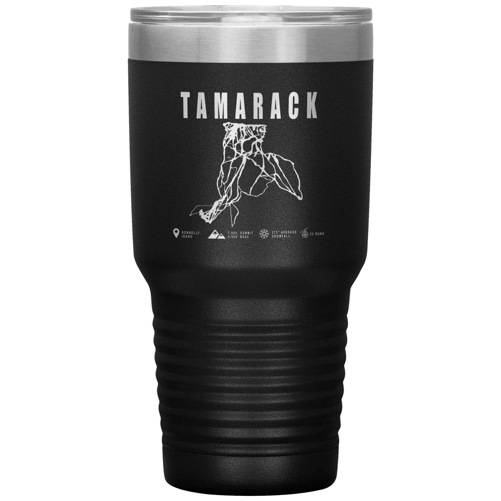 Tamarack Idaho Ski Trail Map 30oz Tumbler - Powderaddicts