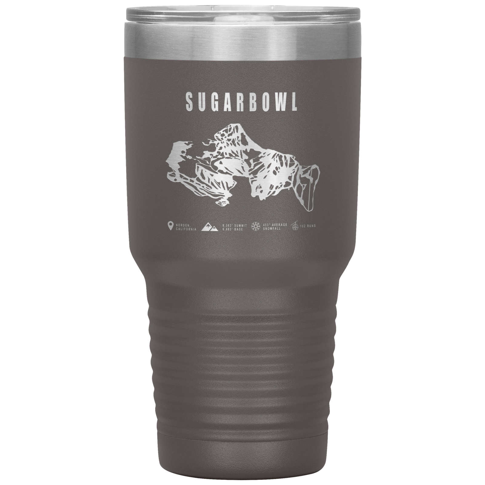 Sugarbowl, California Ski Trail Map 30oz Tumbler - Powderaddicts