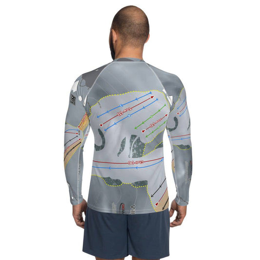 Villa Olivia, Illinois Ski Trail Map Men's Base Layer Top - Powderaddicts