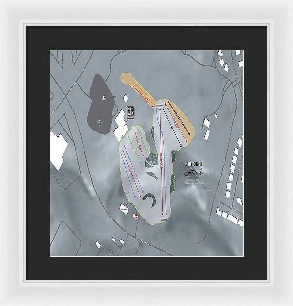 Villa Olivia Ski Trail Map - Framed Print - Powderaddicts