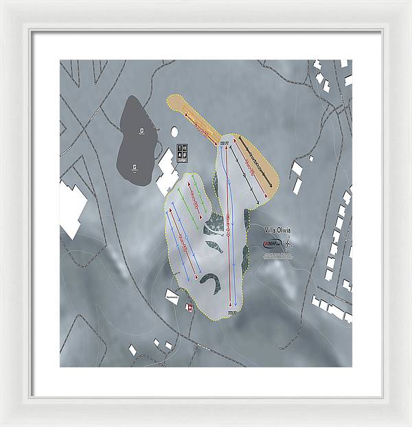 Villa Olivia Ski Trail Map - Framed Print - Powderaddicts