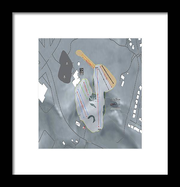 Villa Olivia Ski Trail Map - Framed Print - Powderaddicts