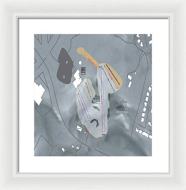 Villa Olivia Ski Trail Map - Framed Print - Powderaddicts