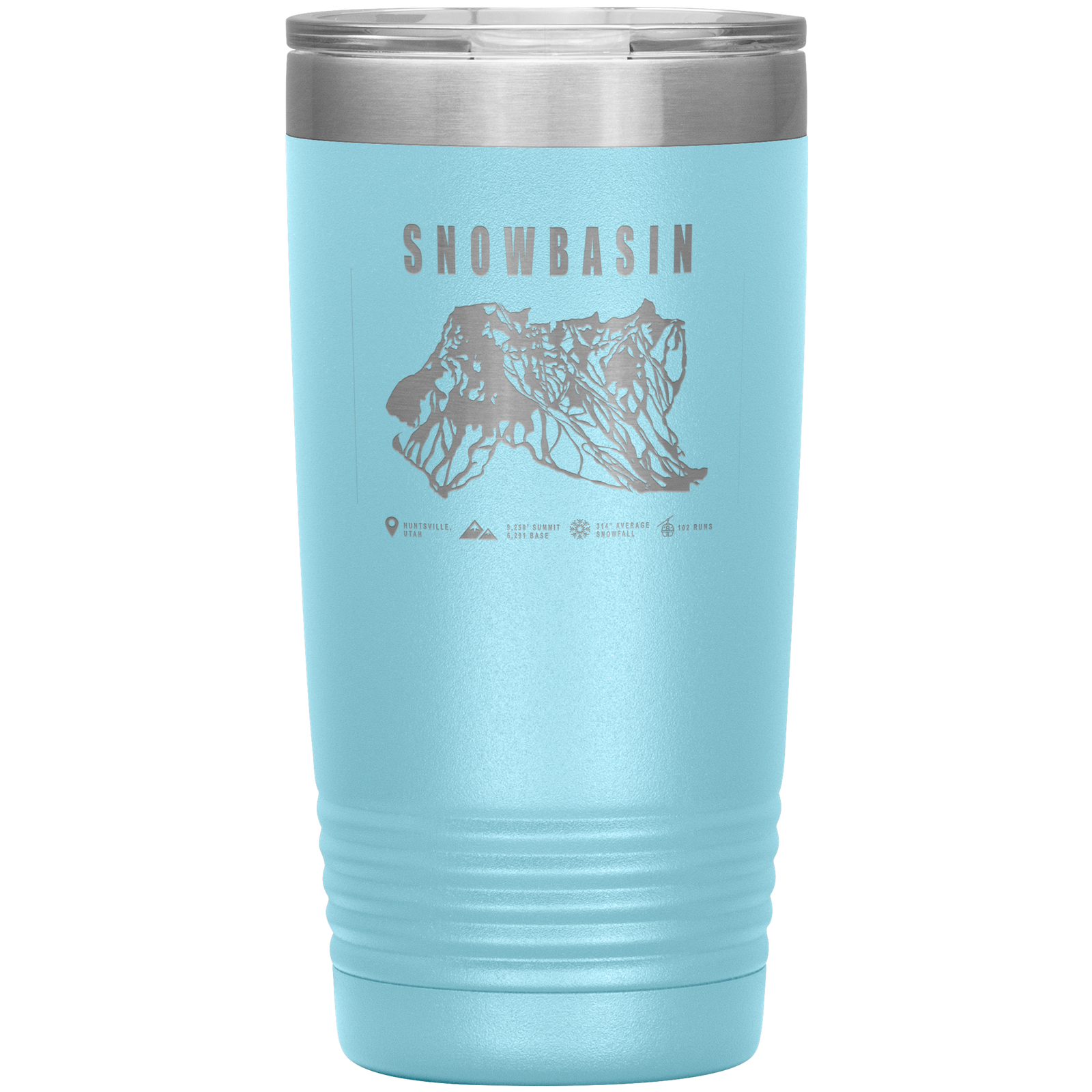 Snowbasin, Utah Ski Trail Map - 20oz Tumbler - Powderaddicts
