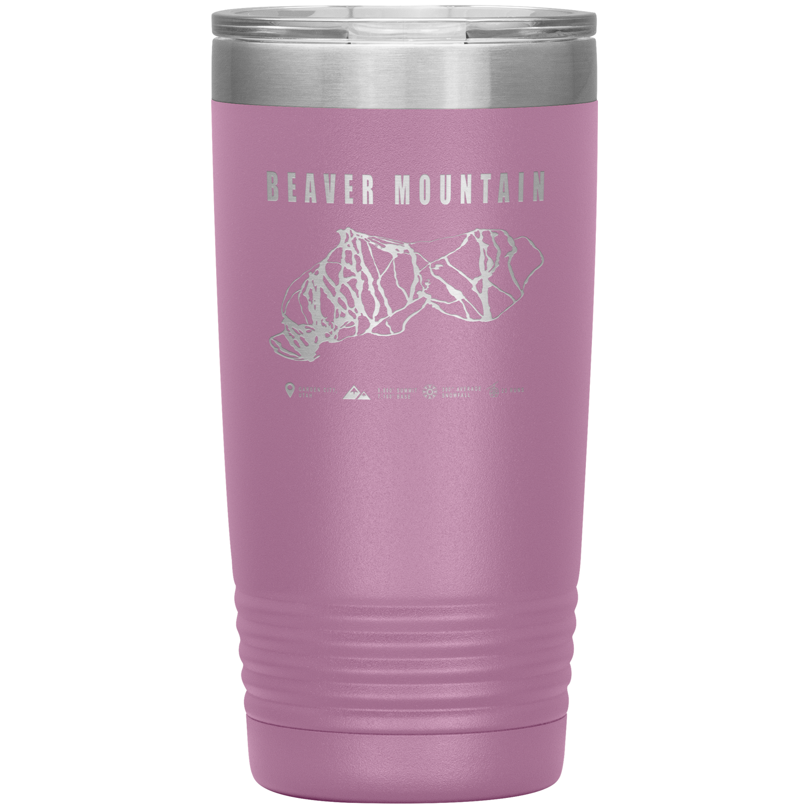 Beaver Mountain,Utah Ski Trail Map 20oz Tumbler - Powderaddicts
