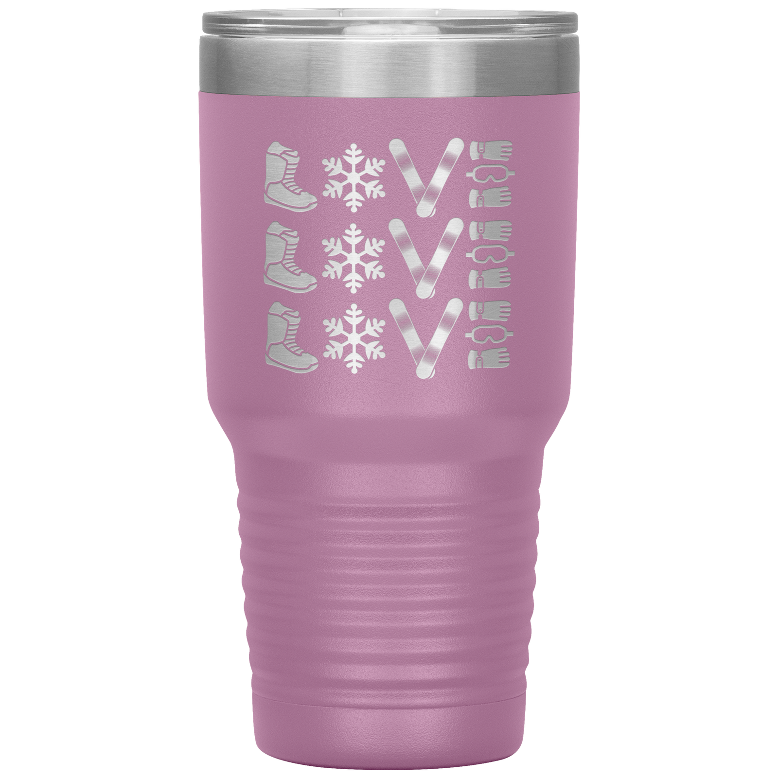 Triple LOVE Snowboard 30oz Laser Etched Tumbler - Powderaddicts