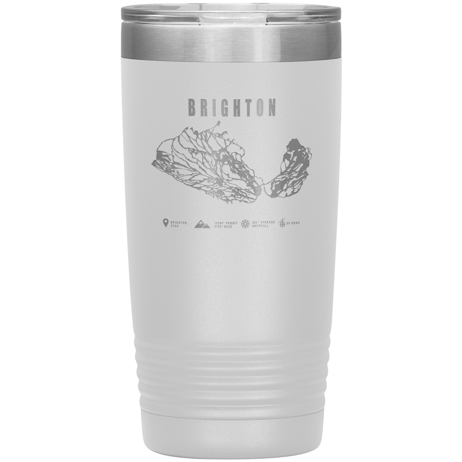 Brighton,Utah Ski Trail Map 20oz Tumbler - Powderaddicts
