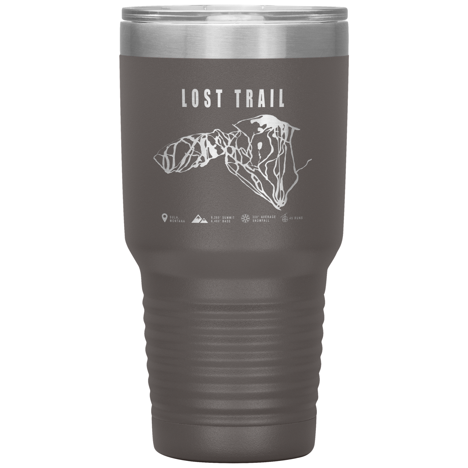 Lost Trail Montana Ski Trail Map 30oz Tumbler - Powderaddicts
