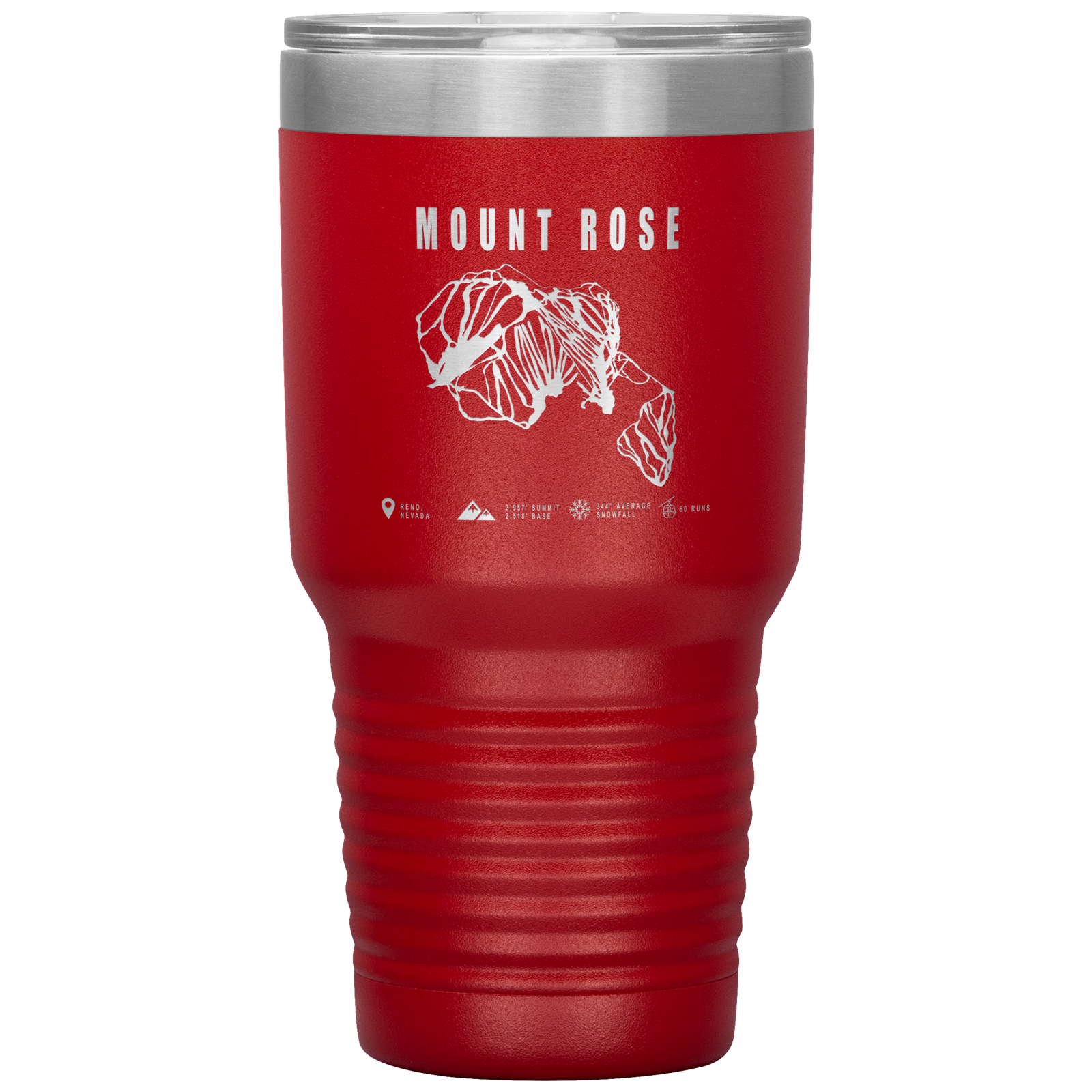 Mount Rose, Nevada Ski Trail Map 30oz Tumbler - Powderaddicts