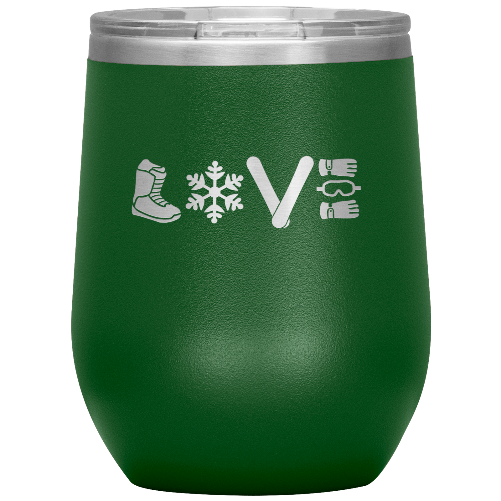 Love Snowboard Symbols Wine 12oz Tumbler - Powderaddicts
