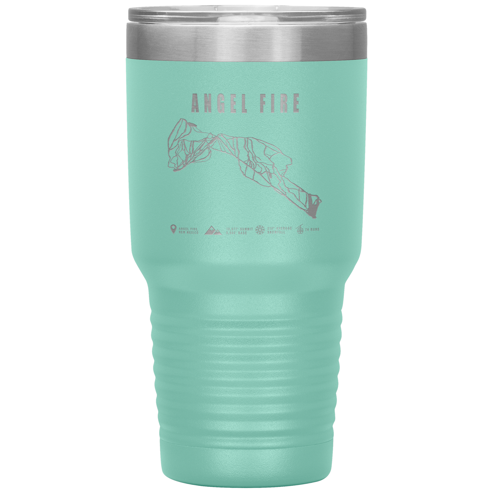 Angel Fire, New Mexico Ski Trail Map 30oz Tumbler - Powderaddicts